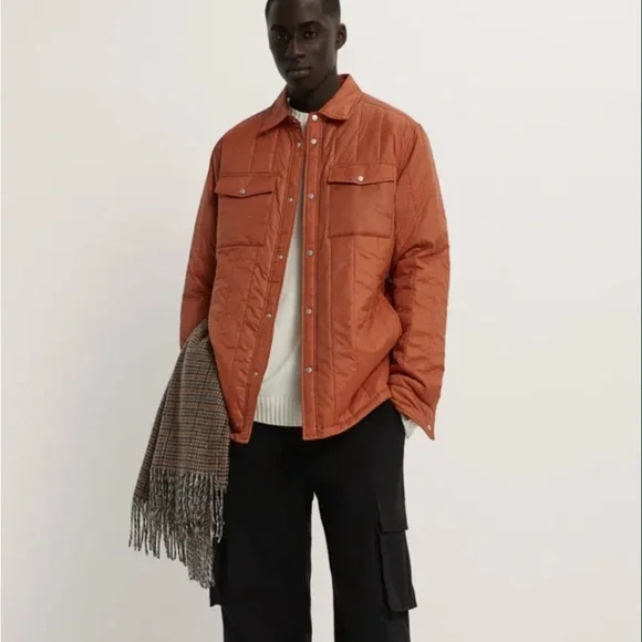 RARE High Quality Zara Man’s Quilted Shirt Jacket Shacket Pockets, lightweight L - Picture 3 of 13